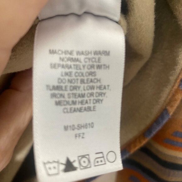 Cabelas Deerskin Soft Chamois Flannel Shirt Mens M Aztec Long Sleeves Southwest - Picture 10 of 12